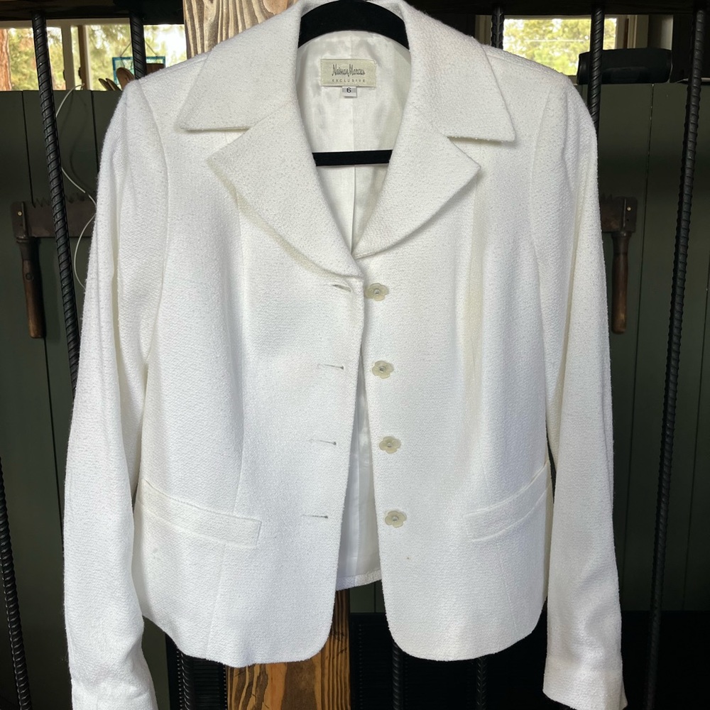 Vintage Neiman Marcus Women's White Jacket
